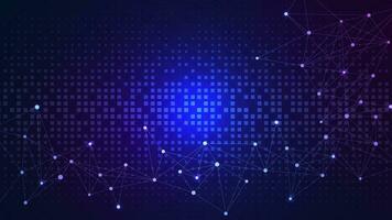 Abstract futuristic technology background. Big data visualization. Connecting dots and lines for network connection, social networking and communication concept. Vector illustration.
