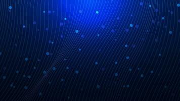 Abstract motion wave or shiny moving lines with particles for modern science and technology concept background. Vector illustration.