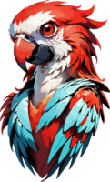 rojo guacamayo mascota personaje diseño ai generativo png