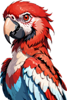 rojo guacamayo mascota personaje ai generativo png