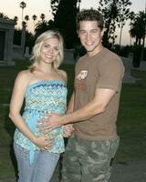 Jason Gerhardt  wife Chalae Pushing Daisies TV Series Premiere Screening Forever Hollywood Cemetary Los Angeles CA Aug 16 2007 2007 photo
