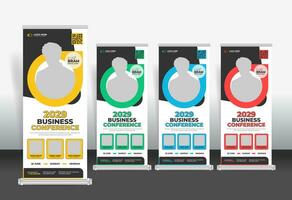 Roll Up Banner design template, creative roll up banner stand template vector