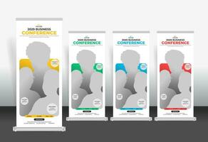 Roll Up Banner design template, creative roll up banner stand template vector