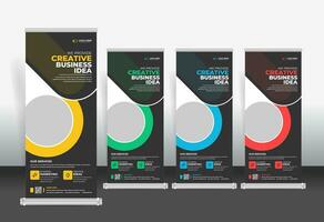 Roll Up Banner design template, creative roll up banner stand template vector