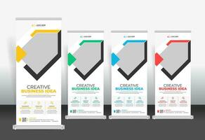 Roll Up Banner design template, creative roll up banner stand template vector