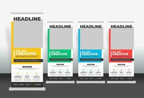 rodar arriba bandera diseño plantilla, creativo rodar arriba bandera estar modelo vector