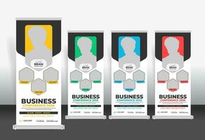 Roll Up Banner design template, creative roll up banner stand template vector