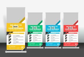 Roll Up Banner design template, creative roll up banner stand template vector