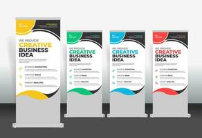 Roll Up Banner design template, creative roll up banner stand template vector