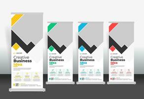 Roll Up Banner design template, creative roll up banner stand template vector