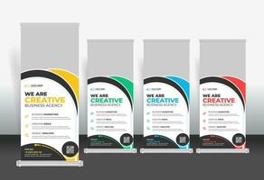 Roll Up Banner design template, creative roll up banner stand template vector