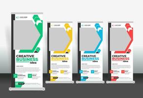 Roll Up Banner design template, creative roll up banner stand template vector