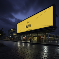 a large billboard mockup on the side of a street AI Generative psd