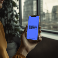 phone mockup with hand AI Generative psd