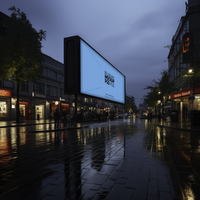 a large billboard mockup on the side of a street AI Generative psd