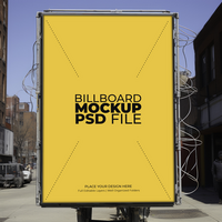 a large billboard mockup on the side of a street AI Generative psd