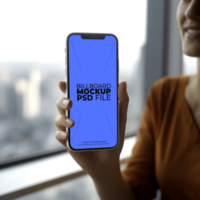 phone mockup with hand AI Generative psd