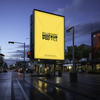 a large billboard mockup on the side of a street AI Generative psd