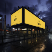 a large billboard mockup on the side of a street AI Generative psd