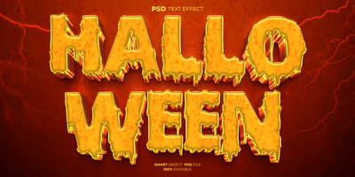 Halloween 3d editierbar Text bewirken psd