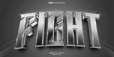 Fight 3D editable text effect psd