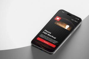 realistic mobile smartphone gadget device display screen mockup in modern minimal scene psd