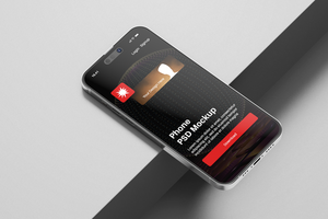 realistic mobile smartphone gadget device display screen mockup in modern minimal scene psd