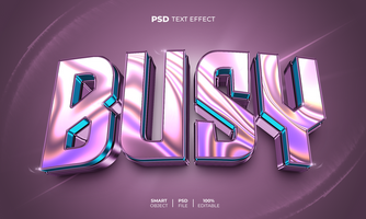 Busy 3D editable text effect psd