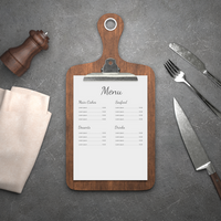 Restaurant menu mock up design psd