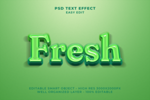 3d Fresco naturaleza texto efecto psd