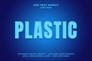 Plastik Text bewirken psd