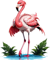 exotique flamant oiseau personnage ai génératif png