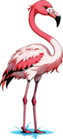 exótico flamingo pássaro ilustração ai generativo png