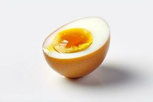 Boiled egg isolated on white background .Generative Ai. photo