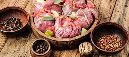 Fresh and raw meat photo