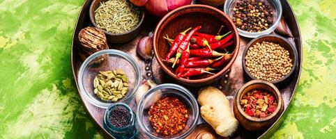 Spices and herbs photo