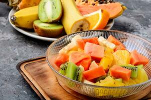 Bowl of fresh fruit salad photo