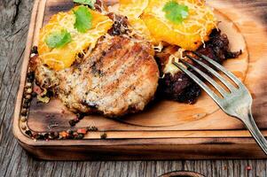 Juicy grilled fillet steak photo