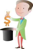 The Business Magician Making money disappear illustration vector