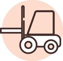 Construction froklift vehicle icon vector on white background.