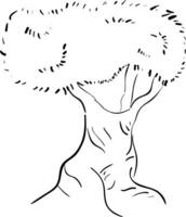 Silhouette of a treeWoody perennial plant, vector or color illustration.