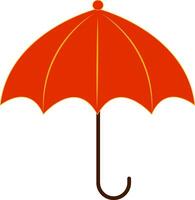 Clipart of a red-colored compact and light umbrellaRed umbrella with hook handle looks stylish vector or color illustration