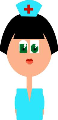 A nurse at the hospital dressed in her uniformNurse uniform dress worn by a nurse vector or color illustration