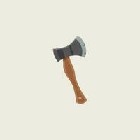 A small ax over grey backgroundHand tool vector or color illustration