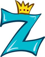 Queen alphabet ZEmoji Z alphabet vector or color illustration