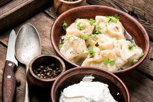 Homemade meat dumplings photo