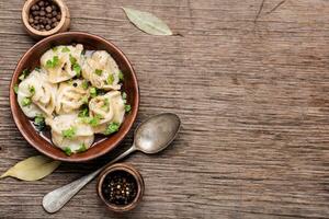 Tasty homemade meat dumplings photo