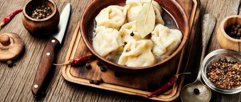 Dumplings with meat photo