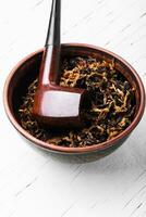 Smoking tobacco pipe photo