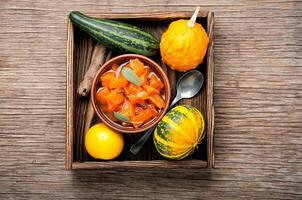 Pumpkin confiture, jam, sauce photo